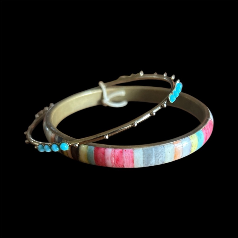 Colorful Gold-Tone Bangle Set